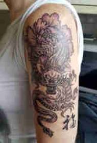 Pair e tatuazheve të krahut të madh krahu i madh i djalit në fotot e tatuazheve bozhure dhe dragua