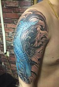 Storarm blå blekksprut tatoveringsbilde arrogant
