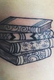 Tetovanie kniha dievča stehná na čiernej knihe tetovanie obrázok