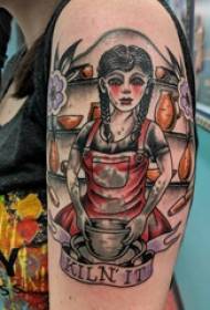 Djevojka lik tetovaža uzorak djevojka slika slika tetovaža na velikoj ruci