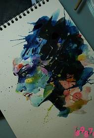 Aquarelle créatif vent avatar tatouage manuscrit image