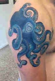 Octopus Tattoo Simple Male Octopus sur une image colorée de tatouage de poulpe