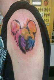 Mickey Mouse Mutu wa Tattoo Anyamata Big Arm pa Creative Mickey Mouse Head tattoo
