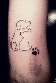 Big dog dog line jednoduchý malý čerstvý tetovací vzor