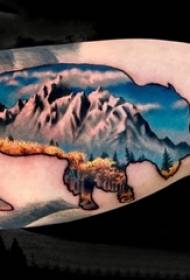 پسران بزرگ بازوهای نقاشی شده خطوط ساده حیوانات کوچک شبح و رنگی تصاویر برچسب کوه چشم انداز کوه برفی