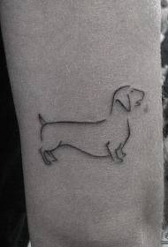 Big arm small fresh dog tattoo pattern