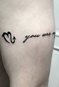 Stor arm enkel mote engelsk tatovering tatovering