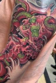 Big arm European and American new school octopus tattoo pattern