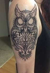 Tetováló bagoly lány bagoly a fekete bagoly tetoválás képén