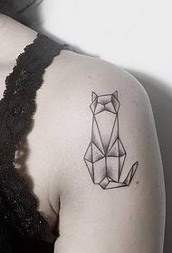 Csont vonal geometriai kutya tetoválás minta