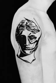 Charakterio portretas tatuiruotė vyriškas personažas ant rankos kūrybingas asmuo portretas tatuiruotė nuotrauka