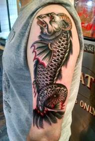 Nuovo modello di tatuaggio con personalità strana del corpo di pesce della testa di pecora del grande braccio di schoo