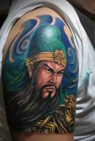 Uitsonderlike en duidelike groot armkleur Guan Gong tatoeëring
