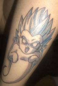 Tattoo tegneserie mandlige studerende lår på sorte super saiyan tatoveringsbilleder
