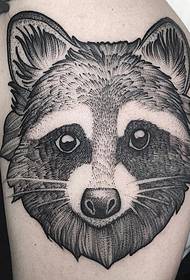 ແຂນໃຫຍ່ສາຍແຂນແບບ raccoon ຂອງອາເມລິກາແລະອາເມລິກາທີ່ມີຮູບແບບ tattoo