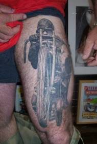 Motorfiets konsep tatoeëringspatroon op dy