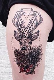 Dath nua scoile ar dhath phatrún tattoo sméar geoiméadrach