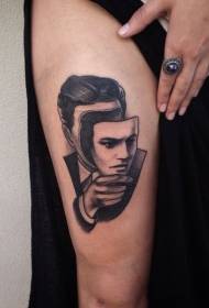 Stegna nadrealnog stila maskira uzorak tetovaže muškarca