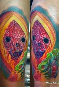 Patró de tatuatge de planta de monstre de color d'espatlla