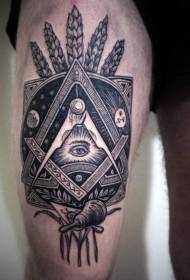 Dij mysterieus oog geometrisch decoratie gerst tattoo patroon