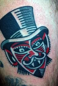 Jalka hauska pieni värillinen vampyyri herrasmies tatuointi