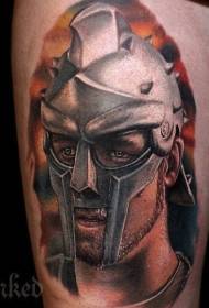 Modello di tatuaggio colorato gladiatore gambe stile moderno