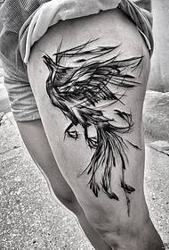 Mbaya kalamu Phoenix na mtindo wa tattoo ya wino