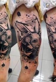 Bunny dubh le patrún tattoo clog
