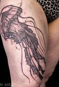 Swart lyn jellievis tatoeëring patroon