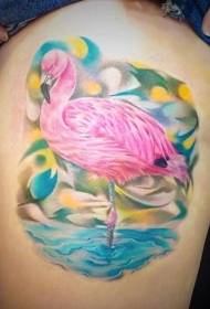 Pàtran tatù flamingo pinc dath tana