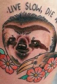 Iileta zesikhumbuzo somlenze wesikhumbuzo kunye ne-sloth tattoo