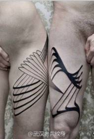 Paar dijen Europa en Amerika abstract geometrische lijn tattoo patroon
