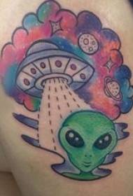 Alien tatuaż dziewczyna latające uda i zdjęcia obcych tatuaż na udach