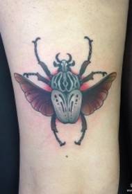 Thigh, European and American insect, painted tattoo pattern