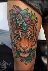Cosce splendidi gioielli tigre colorati con motivo a fiori