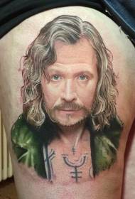 ပေါင်လူသားပုံတူရောင်စုံ tattoo ပုံစံ