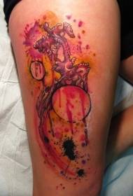 Creepy bloody heart tattoo on the leg