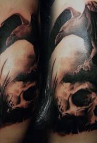 Amazing eagle with skull tattoo pattern