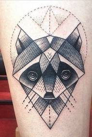 Pátrún tattoo racún dubh líne ghreamaitheach