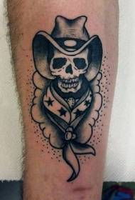 Old school thigh black western denim tattoo pattern