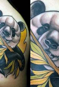 大腿品牌新款彩色熊貓紋身圖案