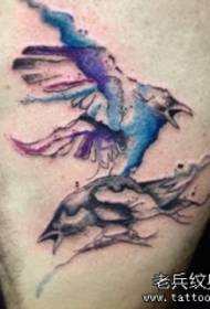 Thigh splash ink small fresh bird tattoo pattern