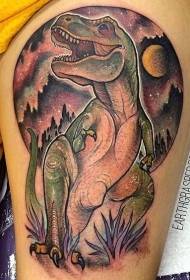Uewerschenkel nei Schoul Faarf Dinosaurier Tattoo Muster