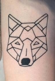 Geometrična živalska tetovaža moška žaba na sliki tatoo črne lisice