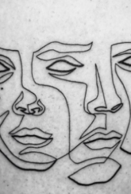 Eenvoudige zwarte lijnen verschillende eenvoudige gezicht tattoo-patronen
