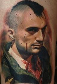 Lábszínű portré vér ember tetoválás minta