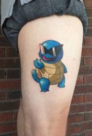 Mutilak izterrak marra sinple geometrikoak margotu pokemon jenny turtle tatuaje marrazkiak