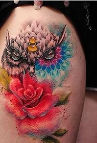 Thigh color totem tattoo pictures look great