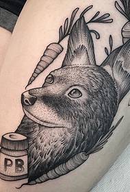 Волк од глави морков морков Европската и американската шема на тетоважи