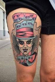 Eroe di culore di gamba Alice tema di tatuaggi